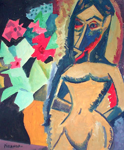 Donna di Picasso con fiori